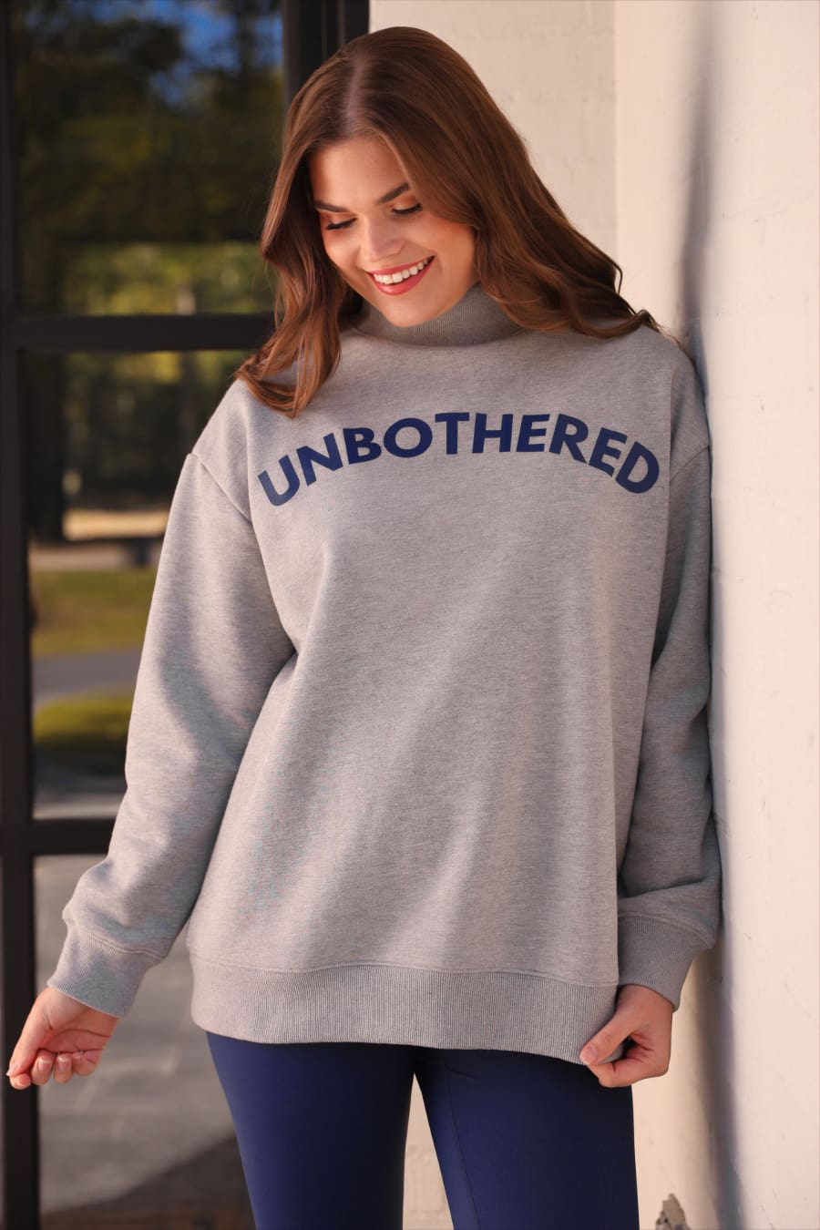 Unbothered Mock Neck Pullover - Jess Lea Boutique