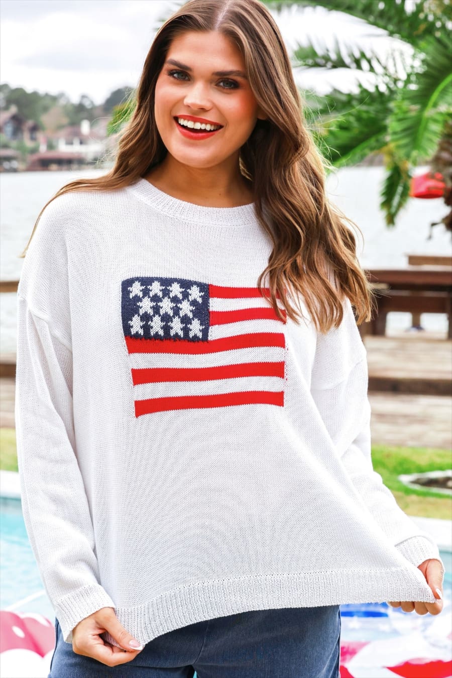 USA Flag Sweater - Jess Lea Boutique