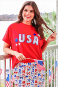 USA Foil Luxe Top - Jess Lea Boutique