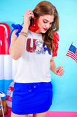 PREORDER-USA Sequin Patch Top - Jess Lea Boutique