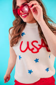 PREORDER-USA Tinsel Sweater Vest - Jess Lea Boutique
