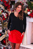 Velvet Hour Skort - Red - Jess Lea Boutique