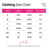 Pink and white size chart for velvet quilted vest red by jess lea featuring velvet finish and ruffle shoulder details