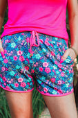 PREORDER-Watch Me Bloom Floral Drawstring Everyday Shorts