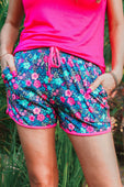 PREORDER-Watch Me Bloom Floral Drawstring Everyday Shorts