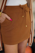PREORDER Well Loved Ribbed Skort- Chestnut - Jess Lea Boutique