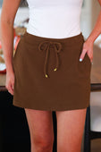 Well Loved Ribbed Skort- Chocolate - Jess Lea Boutique