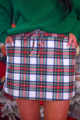 White Christmas Plaid Skort - Jess Lea Boutique