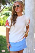 White Sands Embroidered Top - Jess Lea Boutique