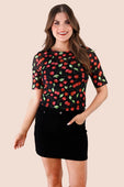 Wild Cherry Mesh Top - Jess Lea Boutique