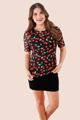 Wild Cherry Mesh Top - Jess Lea Boutique