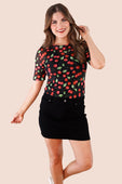 Wild Cherry Mesh Top - Jess Lea Boutique