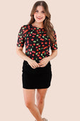 Wild Cherry Mesh Top - Jess Lea Boutique