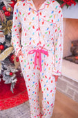 Wrapped in Lights Ruffle Pajama Set - Jess Lea Boutique