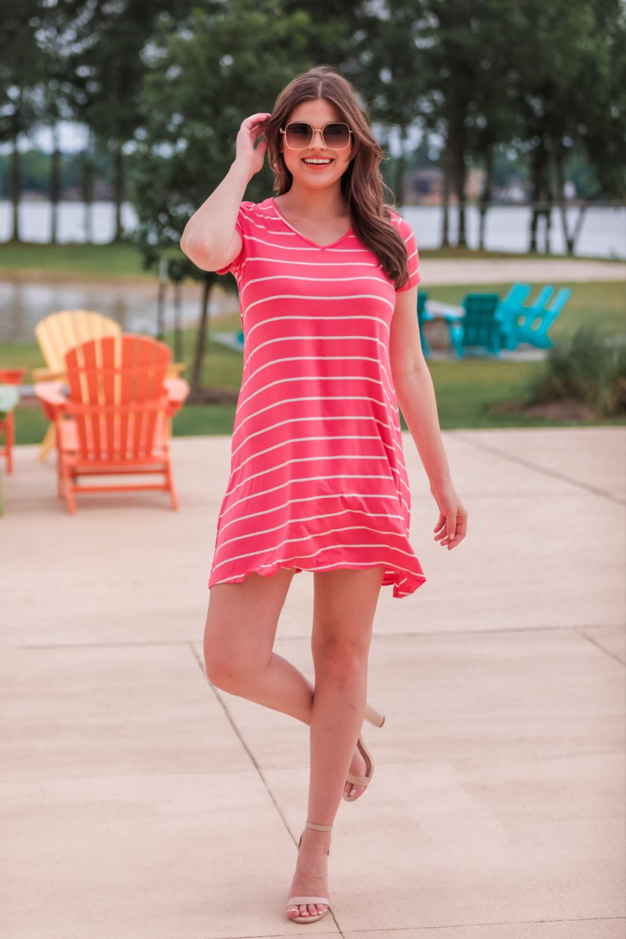 Abby Perfect V-Neck Striped Dress