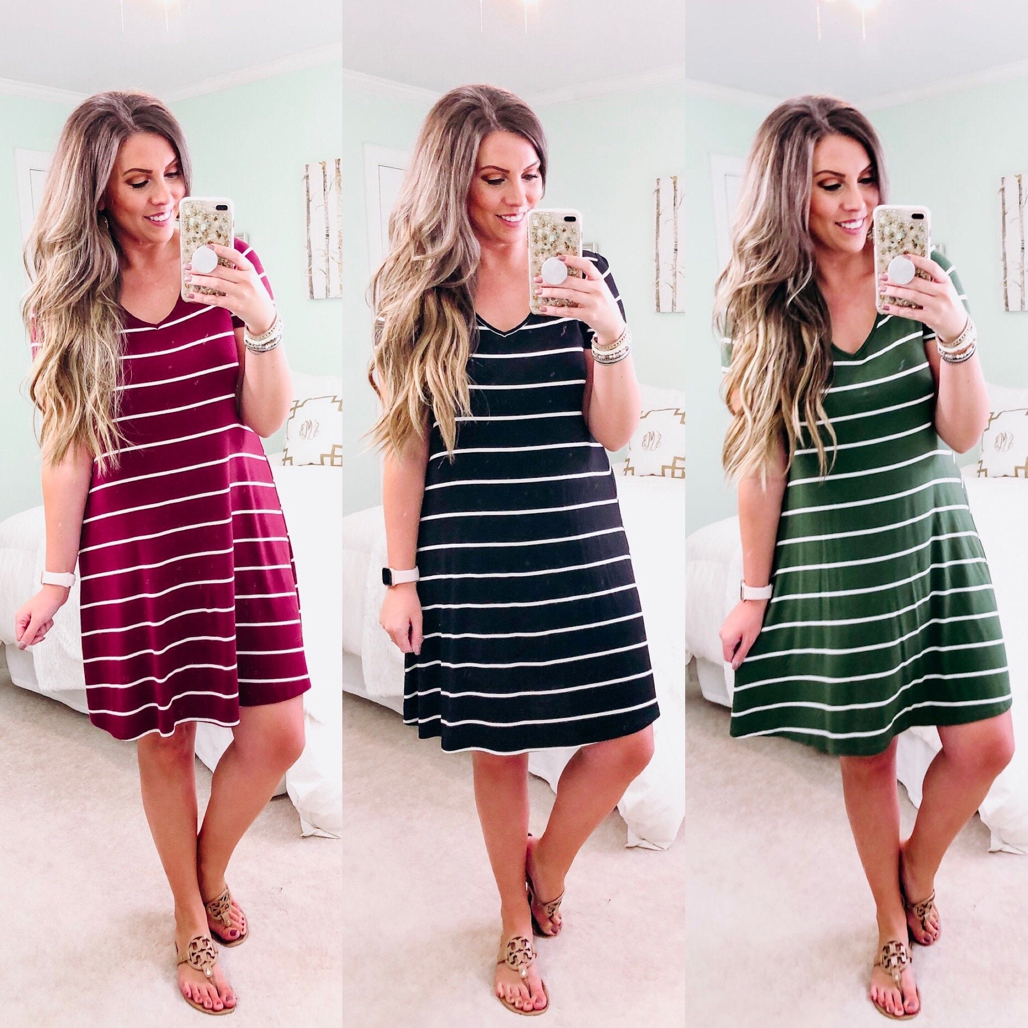 Abby Perfect V-Neck Striped Dress
