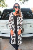 Ava Leopard Long Cardigan - Jess Lea Boutique