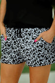 Black and White Leopard Sequin Shorts - Jess Lea Boutique