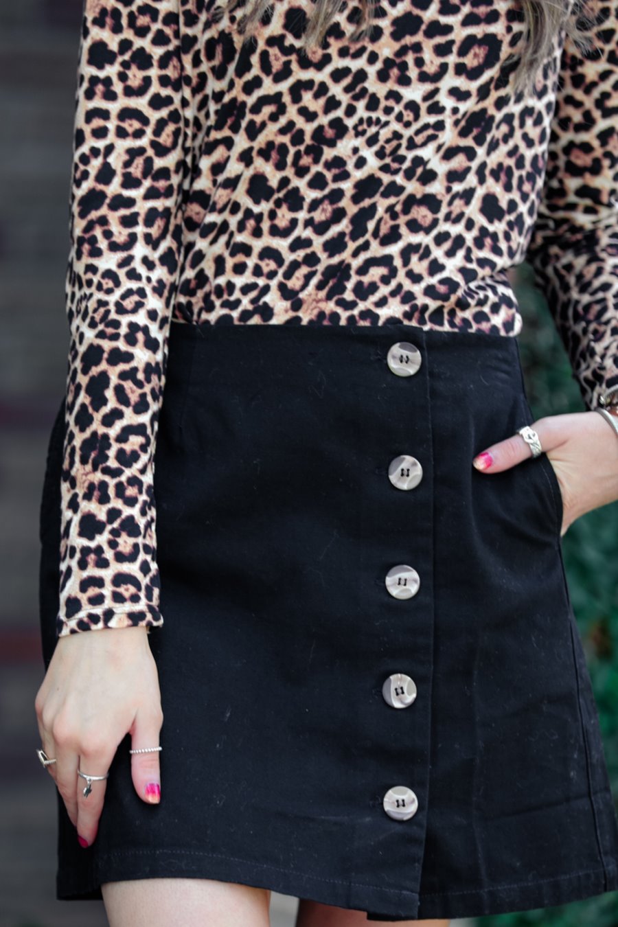 Carter Button Skirt - Jess Lea Boutique
