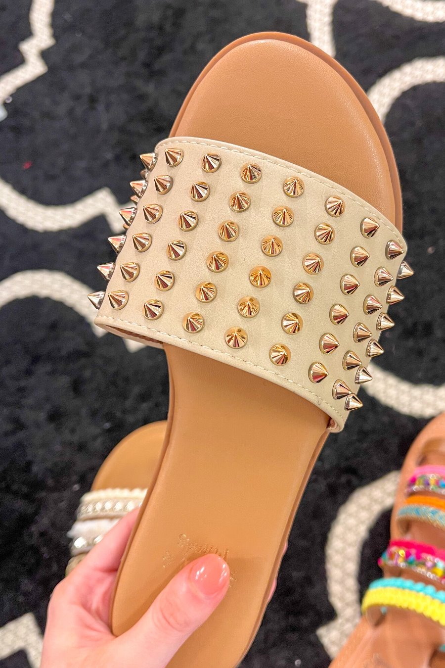 Chantel Studded Slide Sandals