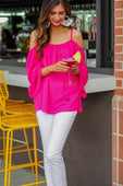 Charlotte Cold Shoulder Top - Jess Lea Boutique
