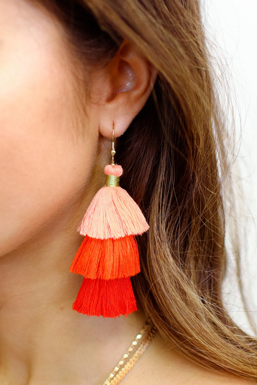 Blueberry Red tassel detailing drop earring – Blueberry Accessories