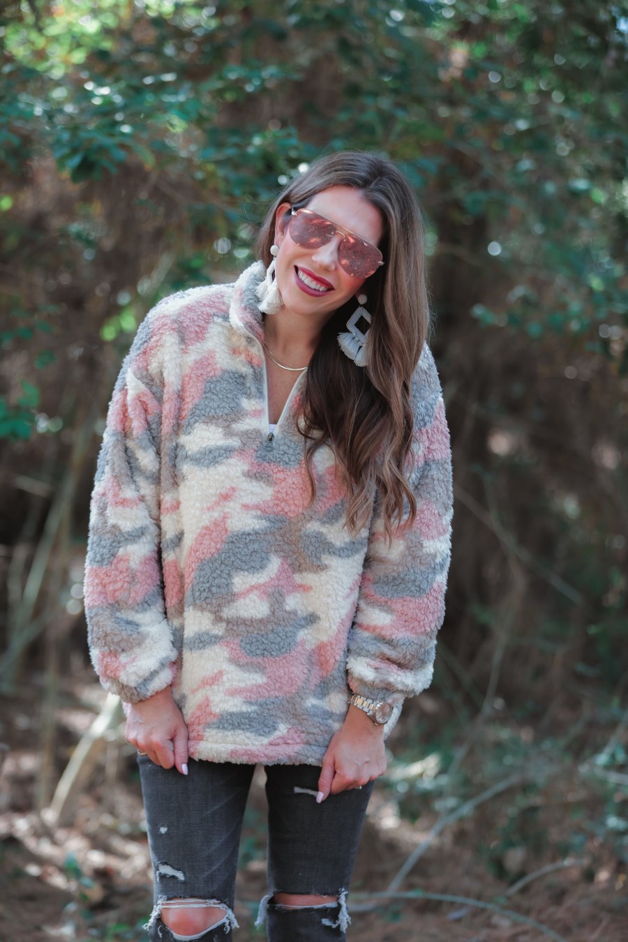 Denver Pink Camo Pullover - Jess Lea Boutique