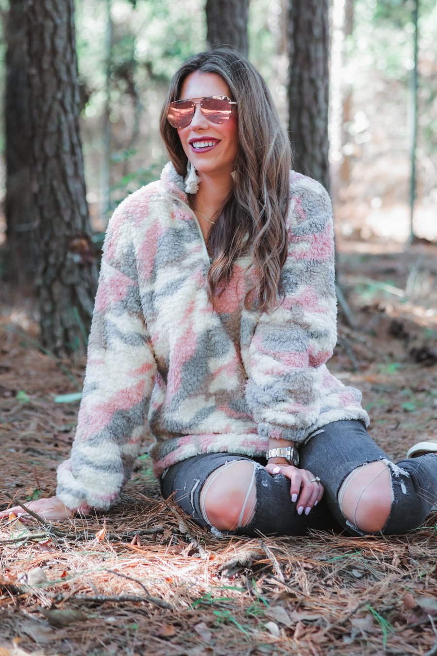 Denver Pink Camo Pullover - Jess Lea Boutique