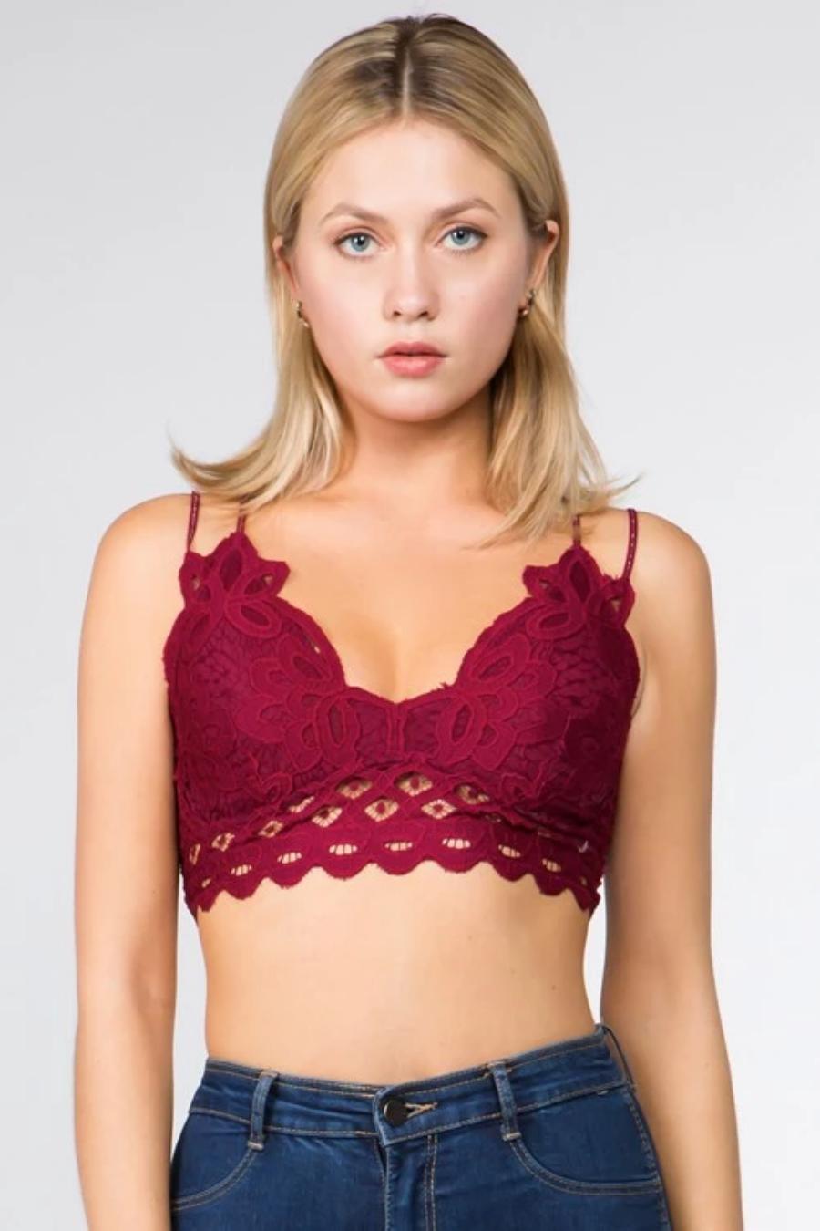 Double Strap Scalloped Lace Bralette