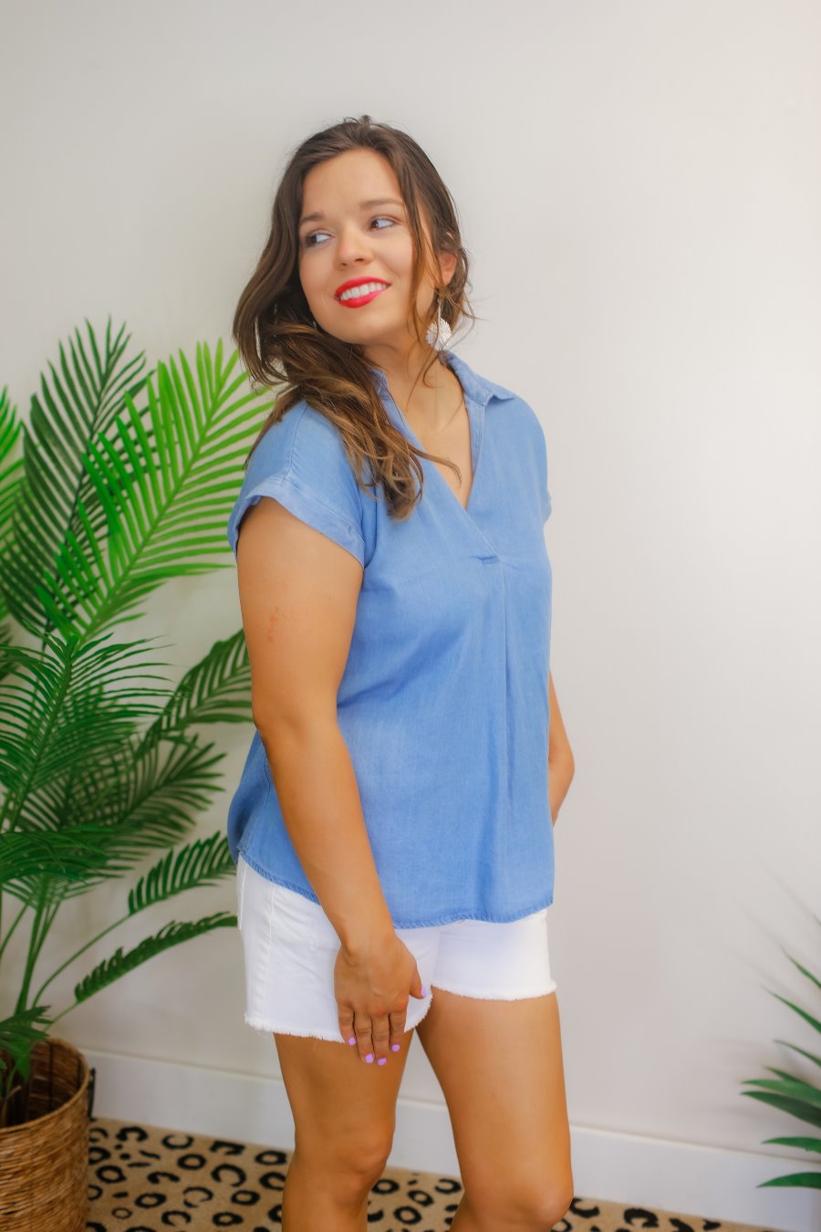 Endlessly Yours Chambray Top - Jess Lea Boutique