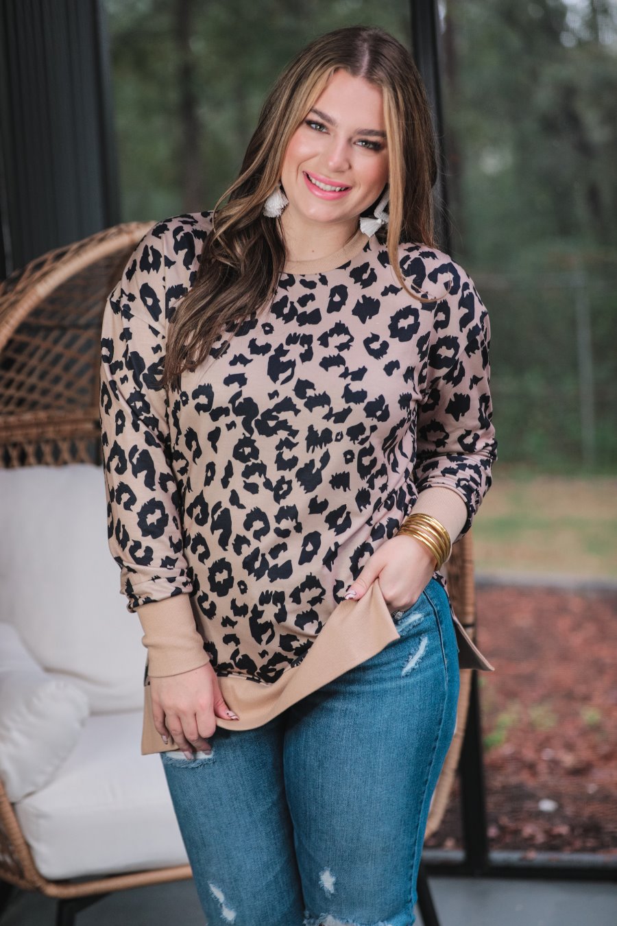 Erin Taupe Leopard Everyday Tunic- PREORDER