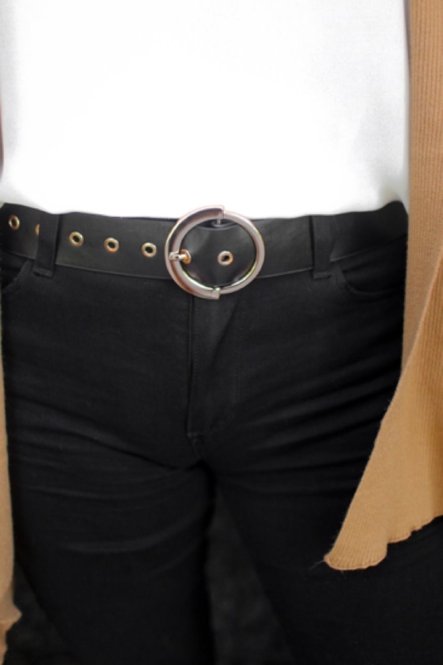 Faux Leather Double Ring Belt