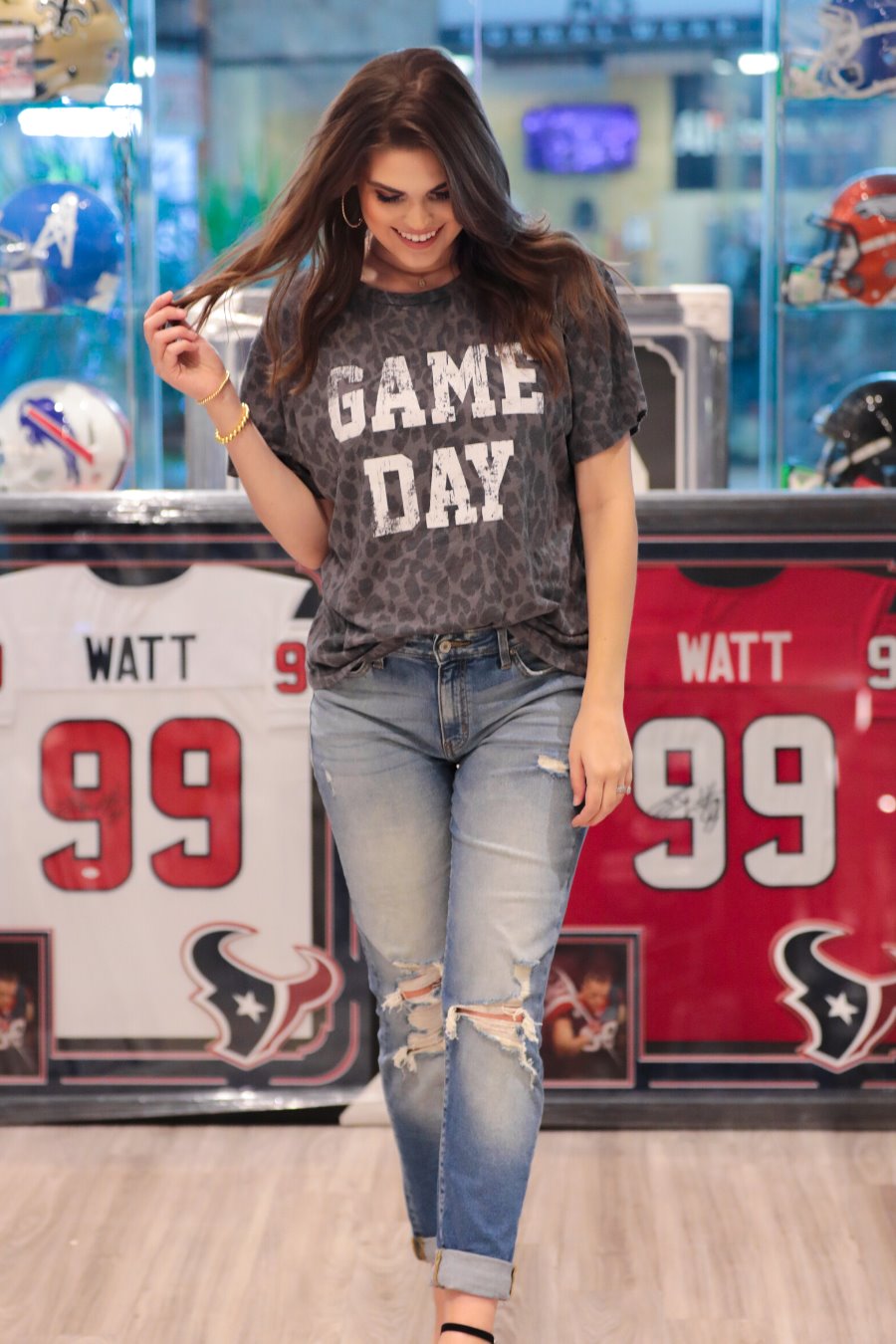 Game Day Leopard Graphic Tee