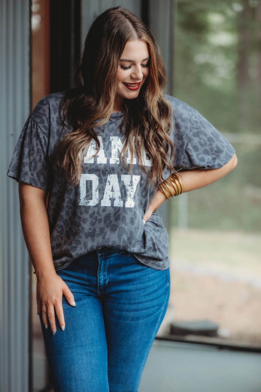 Game Day Leopard Graphic Tee - Jess Lea Boutique