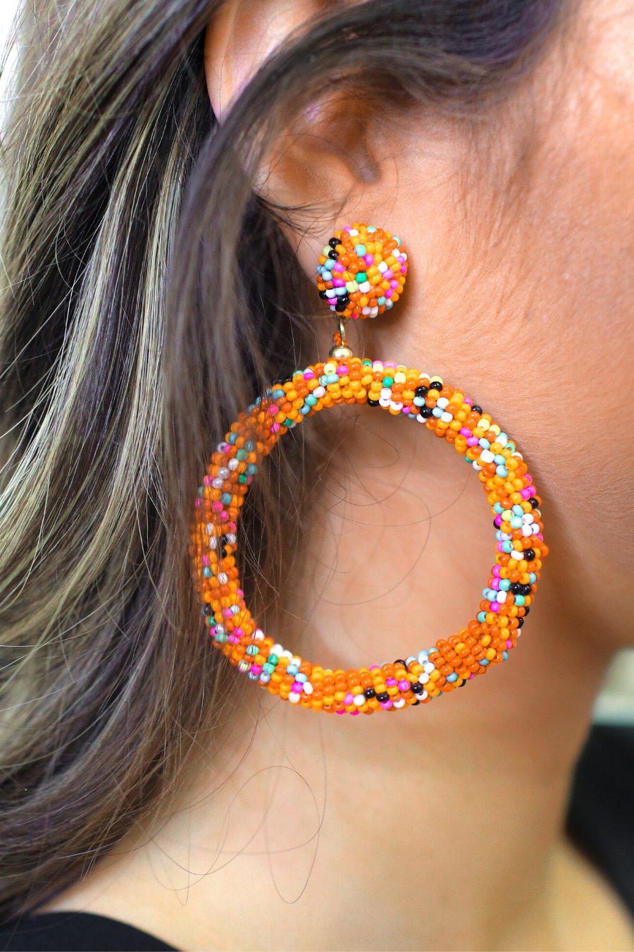 Girl Next Door Beaded Hoop Earrings - Jess Lea Boutique