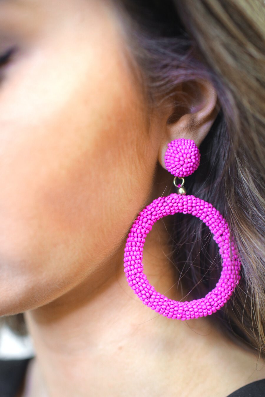 Girl Next Door Beaded Hoop Earrings - Jess Lea Boutique