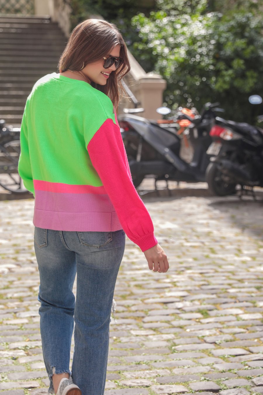 Happy Vibes Color Block Cardigan