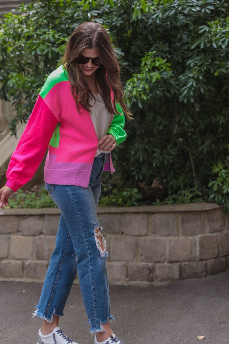 Happy Vibes Color Block Cardigan