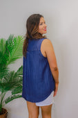 Harlow Sleeveless Chambray Top - Jess Lea Boutique