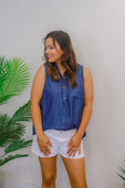 Harlow Sleeveless Chambray Top - Jess Lea Boutique