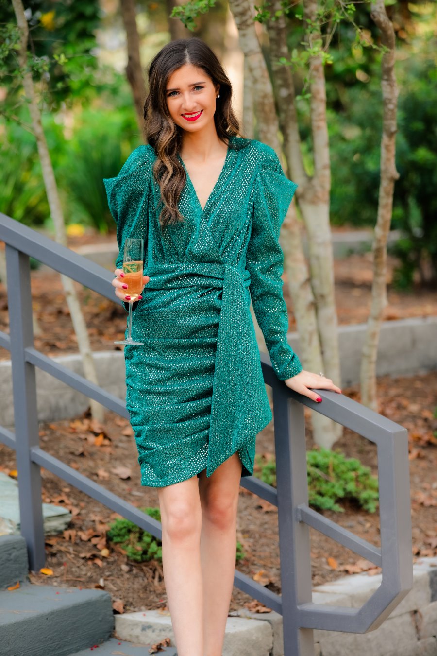 Holiday Glow Sparkle Ruched Dress Jess Lea Boutique