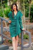 Holiday Glow Sparkle Ruched Dress - Jess Lea Boutique