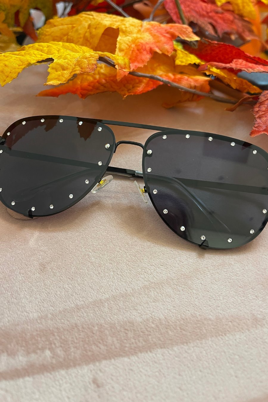 Jess Lea Boutique Hollywood Studded Aviator Sunglasses