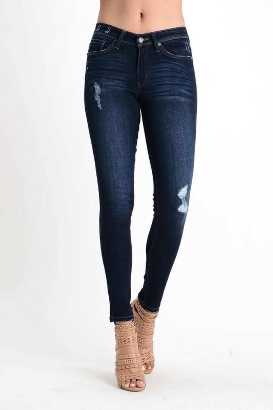 Jamie Dark Distressed Skinny Jeans - Jess Lea Boutique
