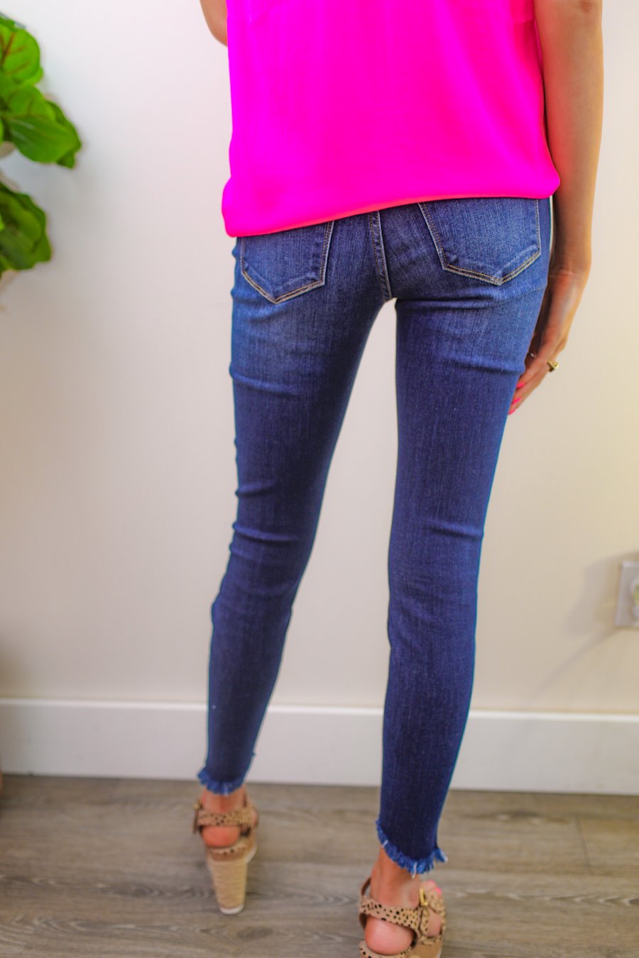 Jane Dark Distressed Skinny Jeans