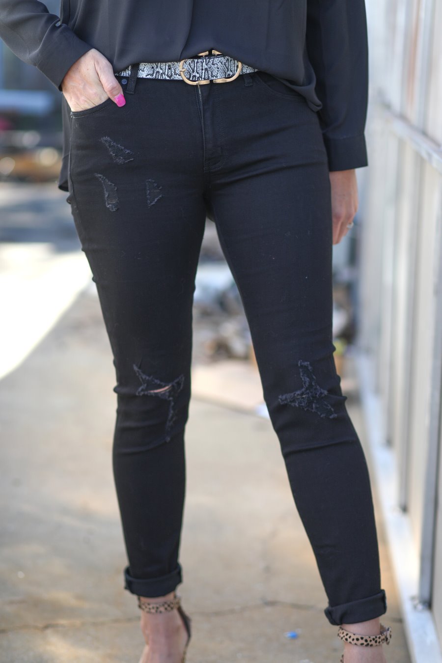 Jason Black Distressed Skinny Jeans - Jess Lea Boutique