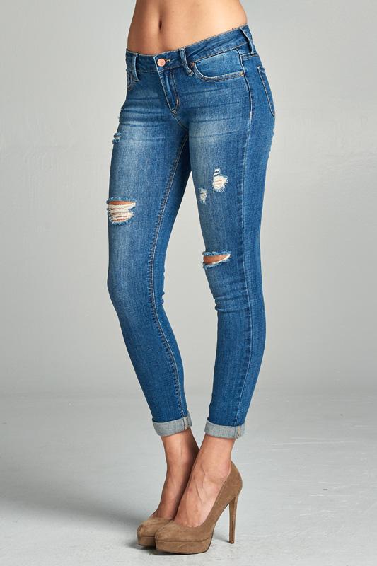 Jax Distressed Denim Skinny Jeans