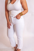 Jenna White Cropped Flare Jeans