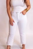 Jenna White Cropped Flare Jeans