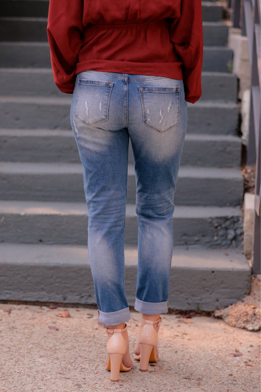 Jentry Distressed Mom Jeans